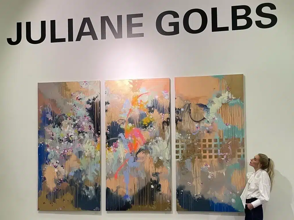 Juliane Golbs ist die Prinzessin der Farben und der expressiven Gestaltung, gefeierte Strahlfigur der zeitgenössischen Kunstszene der Hansestadt. © Deutschmann Kommunikation / Juliane Golbs