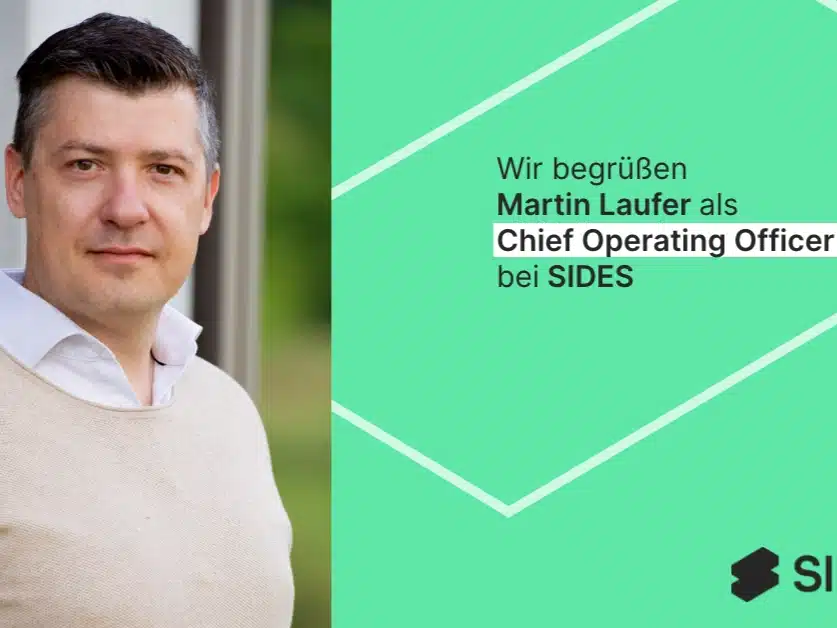 SIDES gewinnt Martin Laufer als Chief Operating Officer (COO) undBerlin, den 01.07.2024 - ergänzt damit seine Geschäftsführung um einen Experten im Bereich der Prozessoptimierung. © SIDES