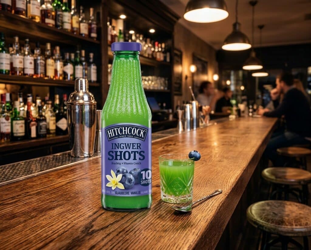 HITCHCOCK launcht Ingwer-Shot Blaubeere-Vanille