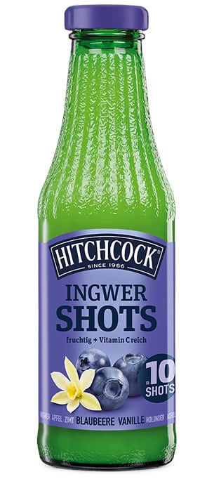 HITCHCOCK launcht Ingwer-Shot Blaubeere-Vanille
