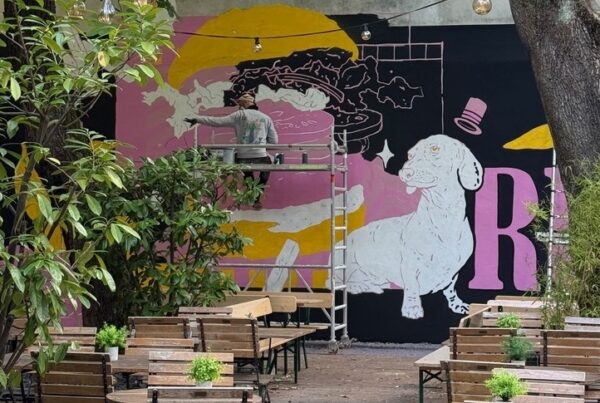 Ruffs Burger Fürth -Terrasse im Aufbau